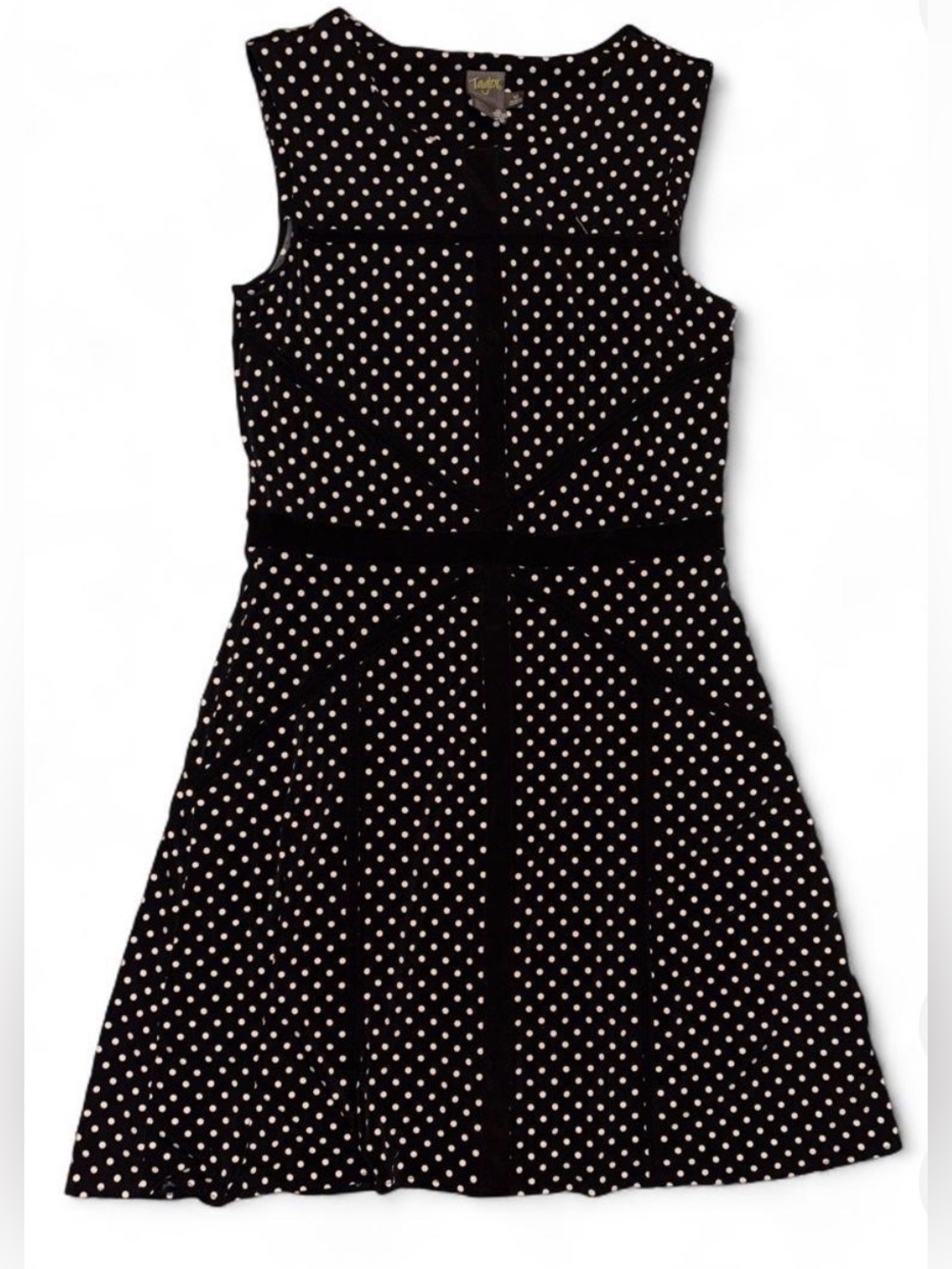 Taylor Black Dress with White Polka Dots